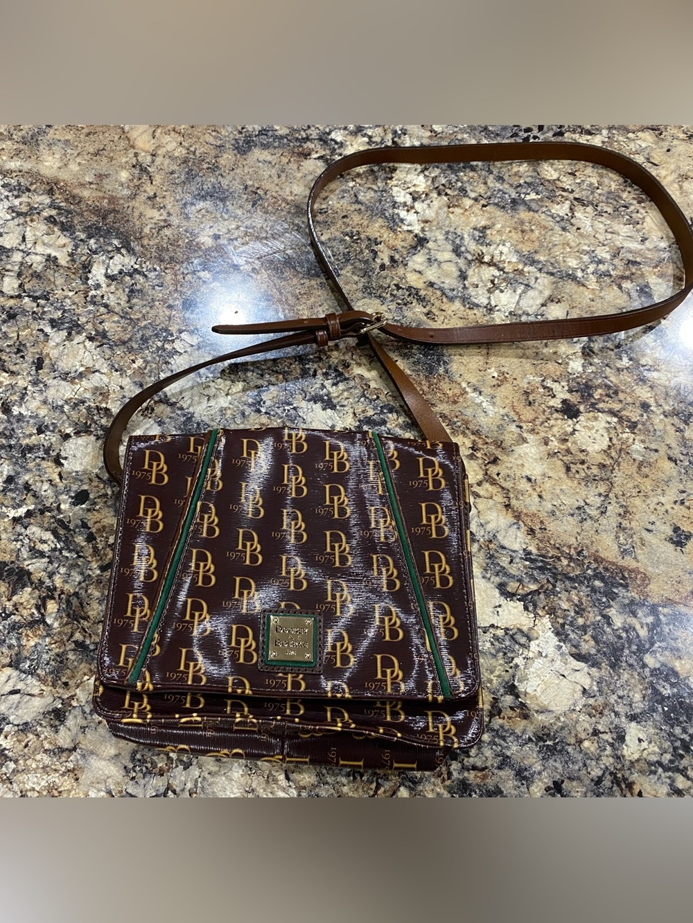 Dooney & Bourke Women's Brown 1975 Db Signature Small Crossbody Bag Y2k 90s